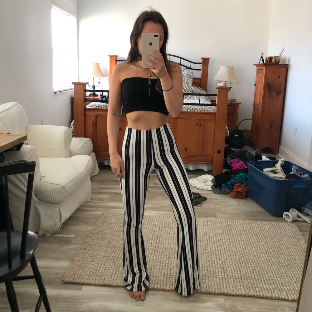 Topshop striped flare pants